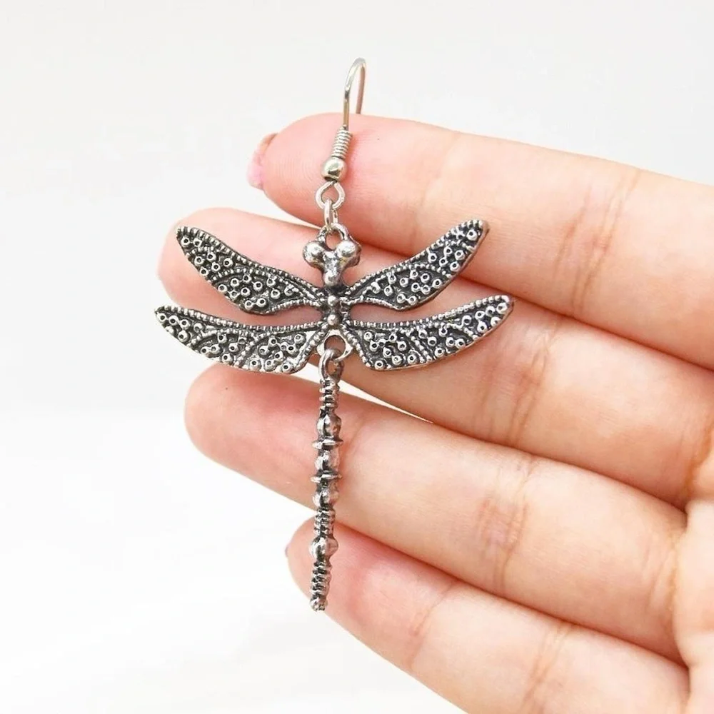 Silver Dragonfly Earrings